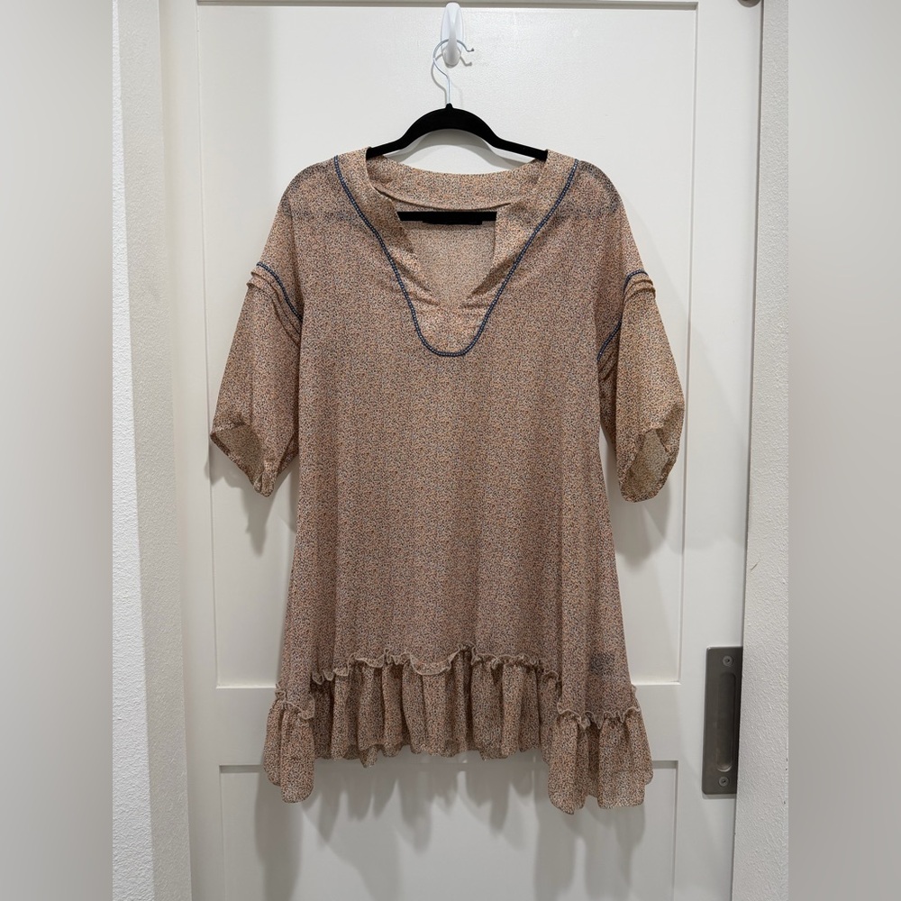 Patterson J. Kincaid sheer embellished coverup dress tunic- size S